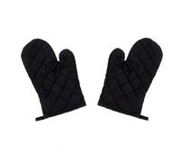 2 Pcs Oven Gloves, Heat Resistant Kitchen Baking Mitts with Hanging Loop, Non-Slip Cooking Gloves for Grilling Microwave Pizza - Black
