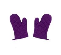 2 Pcs Oven Gloves, Heat Resistant Kitchen Baking Mitts with Hanging Loop, Non-Slip Cooking Gloves for Grilling Microwave Pizza - Purple