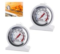 2 Pcs Oven Thermometer - Dual Scale 50-300°C/100-600°F, Large Dial, Hang or Stand for Precise Cooking in Fan Oven & Air Fryer