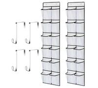 2 Pcs Over the Door Hanging Shoe Storage Holder Organize,Hanging Shoe Rack Holder 14 Mesh Pockets for Wardrobe Door Tidy with Hooks for Kitchen Bedroom Bathroom Closet Holder