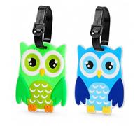 2 Pcs Owl Luggage Tags Suitcase Labels for Travel Bags and Backpacks | A pair of owl luggage tags, so your case is easier to pick out on the belt than another plain black one