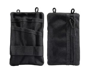 2 Pcs Oxford Cloth Tool Waist Bag, Small Tool Pouch with Multiple Pockets, Zipper, Front Tool Loops, and Shoulder Strap, Slim Organizer for Easy Carry, 3.7 x 5.7 in / 9.4 x 14.5 cm