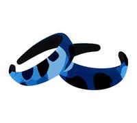 2 PCS Padded Thick Headbands, Blue Leopard Vintage Thick Hair Bands, Velvet Wide Top Turban for Girls Women Men