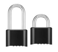 2 PCS Padlocks with Code Outdoor, Weatherproof Combination Padlock Outdoor, 4 Digit Code,8mm Thick Stainless Steel Locking Ring for Garages Homes Schools Gates Sheds Fences Warehouses