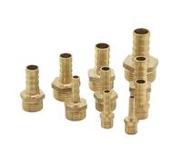 2 PCS Pagoda Connector 6 8 10 12 14mm Hose Barb, Tail Thread 1/8 1/4 3/8 1/2 Inch Brass Water Pipe Fittings(3/8,OD 14mm)