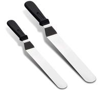 2 Pcs Palette Knife Baking, Angled Spatula for Cake Decorating, Stainless Steel Icing Spatula for Frosting, Smoothing, and Spreading, Professional Baking Tools