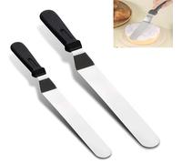 2 Pcs Palette Knife Baking Pallet Knife Icing Spatula Baking Professional Stainless Steel Decorating Frosting Spatulas Knife for Cake Decorating Smoothing Icing and Cooking Frosting Pastries