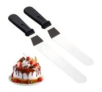 2 Pcs Palette Knife Set for Cake Decorating - Stainless Steel Offset Spatula, Baking Icing Tools