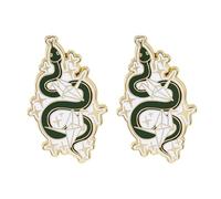 2 Pcs Paper Crane Coiled Snake Enamel Pins, Creative Animal Lapel Pins, Men's and Women's Metal Alloy Badges