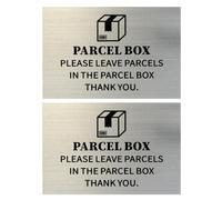 2 PCS Parcel Box Sign, 150 mm × 100 mm Metal Aluminium Plaque Parcel Sign Box Sticker Weatherproof Package Signage Please Leave Parcels Here Signs for House Office Outside Mail Boxes Packages Post