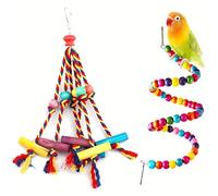 2 Pcs Parrot Toys, Budgie Toys, Bird Toys, Cockatiel Toys, Bird Toys for Caged Birds, Parrot Toy Climbing Standing Hanging Toys for Conures Cockatiels African Grey and Other Amazon Parrots