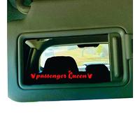 2 Pcs Passenger Queen Sticker -Nouiroy Funny Car Stickers Decal Cute for Rearview Mirror Car Window Vinyl Princess Letter Decals Car Decoration Accessories for Women (Red)