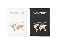 2 Pcs Passport Holder, PU Leather Passport Cover, Travel Wallet Passport Protector Case, Slim Lightweight Passport Cover UK for Boarding Pass, Credit Card, Travel Document Organizer for Men, Women