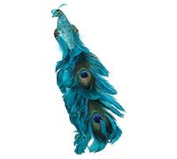 2 Pcs Peacock Christmas Ornaments,19.7 Inch Long Tail Feather Peacock Clip Ornament, Artificial Peacock Birds, Glittered Phoenix Christmas Ornaments, Faux Feathered Peacock Birds for Christmas(#1)