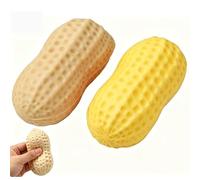 2 PCS Peanut Squishy Sensory Bundle Peanut Ball Stress Relief for Focus and Calm, Soft Squishies Fidget Tools for Office, Remote Work and Travel, Portable Anxiety Relief for peoples, Beige Yellow Set