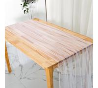2 Pcs Pearl Table Runner 1.5x3meter White Table Runner Beaded Pearl Lace Fabrics Table Decorations Long Beaded Chiffon Tablecloth Romantic Wedding Arch Decorations Bridal Shower(white)