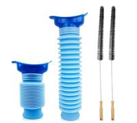 2 Pcs Pee Bottle for Men, Shrinkable Portable Urine Bottles Male Carry Potty with 2 Pcs Cleaning Brush for Men Female Car, Camping, Traffic Jam