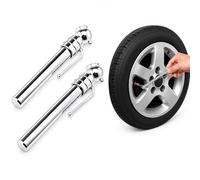 2 Pcs Pen Style Tyre Pressure Gauges, Stainless Steel Portable Air Pressure Tester with Pocket Clip, Battery-Free Tyre Checker for Cars, Motorbikes, Vans and Bicycles
