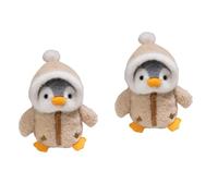2 Pcs Penguin Pillow Plush Toy, Soft Kawaii Animal Squishy Cuddly Toys, Cotton Stuffed Hugging Plushies for Sleeping, Stress Relief, Relaxation, Home Decor & Gifts for Kids Adults (Brown,28cm)