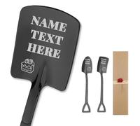 2 Pcs Personalised Ice Cream Spoons Custom Engraved with Your Own Design Name Text Logo Stainless Steel Coffee Dessert Spoons Includes Box for Family Friends Lovers (Black)