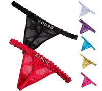 2 pcs Personalised Lace Thong - Custom Underwear for Women with Hand-Sewn Gold, Silver, or Colored Rhinestone Letters Name - Gift for Her, Perfect for Girlfriend Valentine’s Day, Birthday, Anniversary
