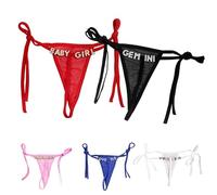2 pcs Personalised Lace Thong - Custom Underwear for Women with Hand-Sewn Gold, Silver, or Colored Rhinestone Letters Name - Gift for Her, Perfect for Girlfriend Valentine’s Day, Birthday, Anniversary