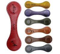 2 Pcs Personalised Magnetic Bookmark for Men and Women,Custom Leather Bookmark with Any Text,Book Mark Gift for dad,Grandad,Mum,Grandson, Grandson, Son, Daughter, Grandmother, Wife, Husband, Couple