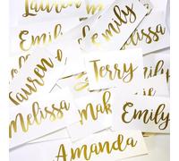 2 Pcs Personalised Name Vinyl Stickers, Custom Decal, Wedding Decor Bridesmaid Proposal Vinyl Stickers, Gift Box Name Decal, Champagne Glass Bottle Car Box Stickers