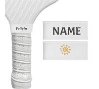 2 Pcs Personalised Pickleball Paddle Grip Name Bands, Silicone Ring Handle Bands for Secures Paddle Hold Tape, Custom Racket Accessories Gifts for Pickleball Lovers, Never Lose Your Paddle Again