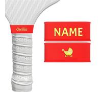 2 Pcs Personalised Pickleball Paddle Grip Name Bands, Silicone Ring Handle Bands for Secures Paddle Hold Tape, Custom Racket Accessories Gifts for Pickleball Lovers, Never Lose Your Paddle Again