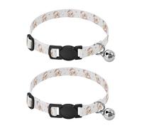 2 Pcs Pet Collar Ballet Cute Duck Sweet Pattern Puppy Neckband Cat Collars Quick Release with Anti-Lost Bell