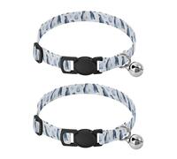 2 Pcs Pet Collar Print Penguin Pattern Puppy Neckband Cat Collars Quick Release with Anti-Lost Bell