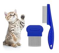2 Pcs Pet Comb for Cat Dog Flea Lice Tear Stain Remover Combs Fine Tooth Grooming Removal Tool