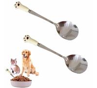 2 PCS Pet Food Spoon Cute Stainless Steel Dog Food Scoop Paw Cat Can Spoon for Pets Premium Quality