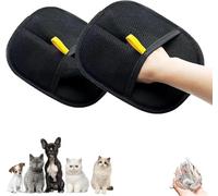 2 Pcs Pet Hair Removal Gloves - 2-in-1 Static & Bidirectional Grooming Mitt for Dogs & Cats | Deshedding Brush, Dog Washing & Cat Hair Remover Tool | Safe for Skin & Clothes (2pc-black)