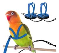 2 pcs Pet Parrot Bird Harness and Leash, Adjustable Training Design Anti-Bite, Outdoor Flying Training Rope Kit for Bird Parrots Fits Birds Chest Between46-76cm /18.11-29.92inch (blue, XL)