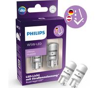 2 Pcs Philips LED Ultinon Pro6000 W5W T10 / Side Light Number Plate with