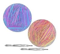 2 Pcs Picky Pad Skin Picking Fidget Toys with Tweezers & String Silicone Picking Pad for Adults Kids Stress & Anxiety Relief Silicone Sensory Pads for Skin Picking Dermatillomania Trichotillomania (C)