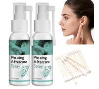 2 Pcs Pier/CING Cleaning Solution Kit with 30 Cotton Buds - Gentle Ear Aftercare for Ear Pier/cings Nose Tongue Navel Care, Sali/ne Spray Soothing Keep Pierc/ings Fresh Promotes Hygiene, Quick to Use
