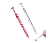 2 PCS Piercing Ball Grabber, Grabbing Tool, Silver & Pink Portable Pliers for Small Hard Objects, Mini Jewelry Picking Tool, 4-Prong Design Claw Tweezer for Electronic Components (Pink & Silver)