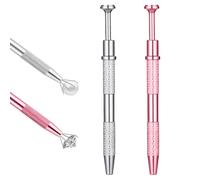 2 Pcs Piercing Ball Grabber,Mini Grabber Pen Stainless Steel 4 Prongs Tool,Multifunctional Claw Tweezers Piercing Ball Holder for Jewelry Craft, Piercing BallHolder, (Pink, Silver)
