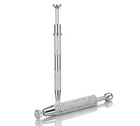 2 PCS Piercing Grabber Tool, Long & Short 4 Prongs Claw Tweezers, Aluminum Alloy Portable Elegant Silver Grabber Pen for Electronic Components, Jewels, Pearls & Gems (Silver)