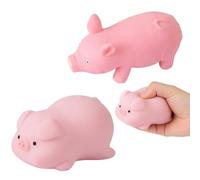 2 PCS Pig Squishy and Squishy Pig, Office Desk Decor for Stress Management, Fidget Items for Students and Professionals, Hand Exercise Tools for Daily Use, Travel Entertainment Gifts for Various Ages