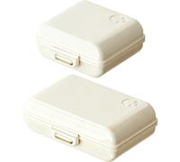 2 Pcs Pill Case Set, Large & Small 7-Day Medicine Planner, Portable Vitamin Organizer Box, Nature Cream, Moisture-Proof Design for Travel