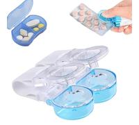 2 Pcs Pill Popper for Blister Packs, Portable Blister Pack Opener for The Elderly, Transparent Pill Dispenser Storage Box, Portable Pills Extractor for No Touch Easy to Take Pills Out