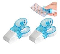 2 Pcs Pill Popper for Blister Packs, Portable Pill Taker Remover, Tablet Pack Opener Assistance Tool, Lightweight Drug Separator, Easy Popper Tablets Tool for The Elderly (Blue)