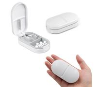 2 PCS Pill Splitter, Pill Cutter, Tablet Cutter for Pills, Pill Cutter for Small Pills, Small and Large Pills Cut in Half Quarter, Cutting & Storage 2 in 1 Tablet Pill Dispenser Per Travel