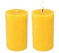 2 Pcs Pillar Beeswax Candle, Beeswax Dinner Candles Made of Pure Bees Wax, Each 40 Hours Long Burning, Non Toxic Candles for Home Decor, Perfect for Relaxation Candle Lover Gift (5 x 10 cm)