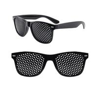 2 Pcs Pinhole Glasses, Eyes Exercise Vision Correction Glasses for Eyesight Protection Long Distance Glasses Strengthening Pinhole Glasses for Improving Vision, Distance Glasses for Driving(Black)