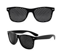 2 Pcs Pinhole Lunisk Correction Glasses - Vision Correction Glasses for Eye Exercise & Relaxation - Black Lunisk Style Eyesight Strengthening Glasses - Small Hole for Fatigue Relief